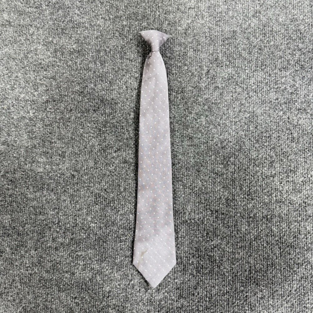 Boys' Clip-On Necktie — Gray Polka Dot — Kids Size